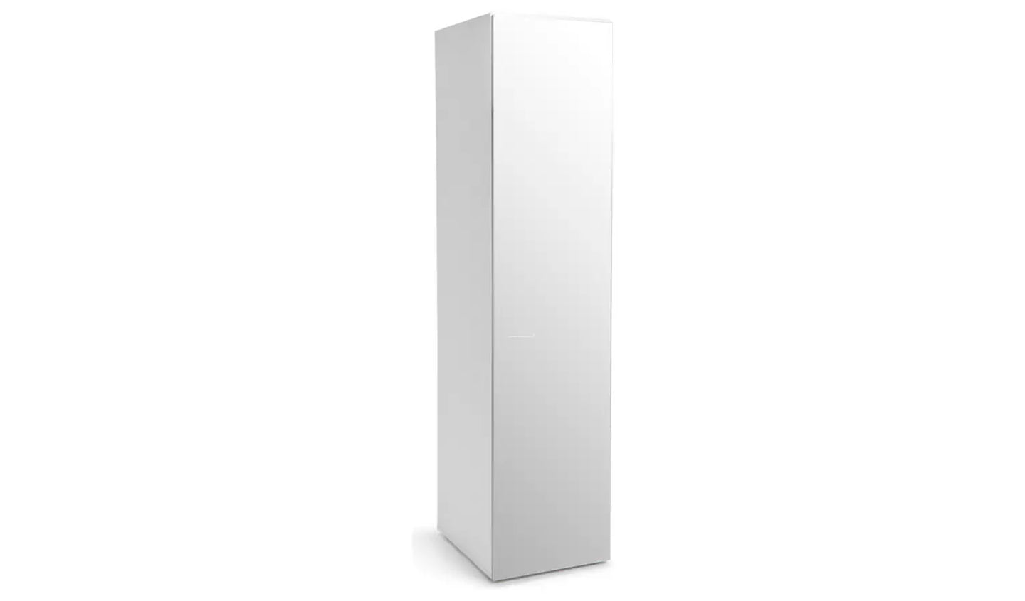 Atlas 1 Door Mirrored Tall Wardrobe - White